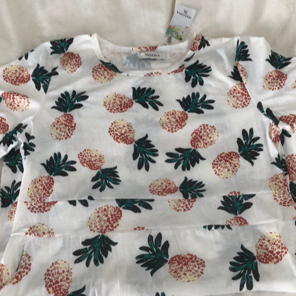 Pineapple print t-shirt dress